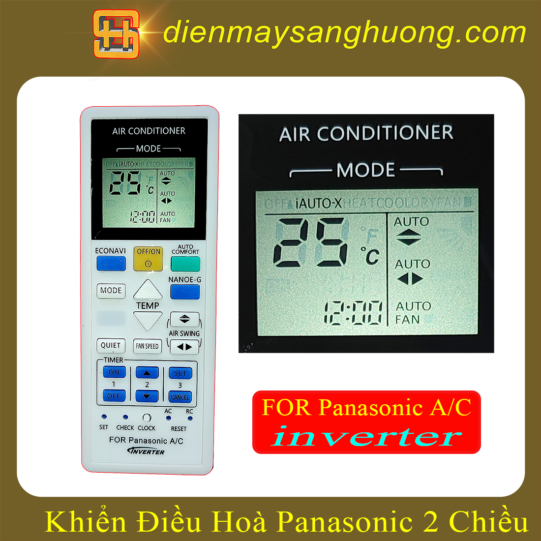 Điều Khiển Điều Hoà Panasonic 2 Chiều inverter