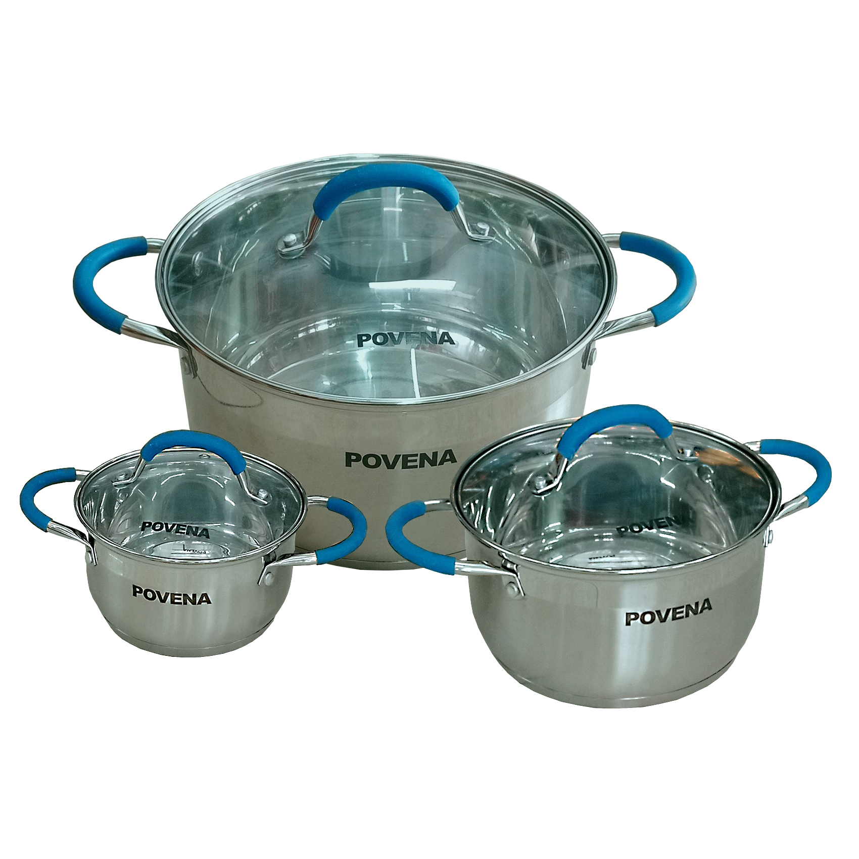 Bộ Nồi INOX  3 Món Đáy Từ POVENA - C5