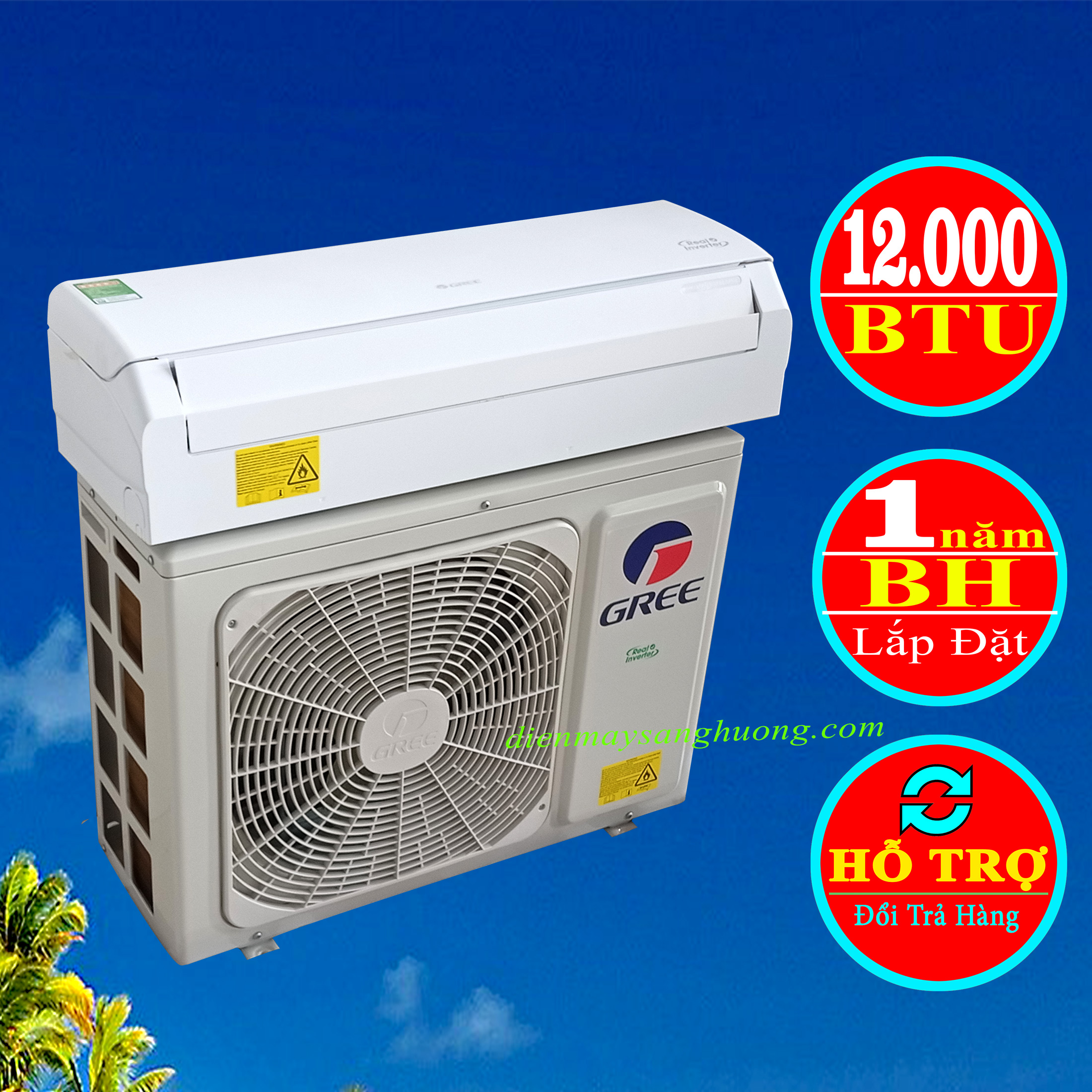 Điều Hoà Gree - 12.000 BTU - 1C inverter GWC12PB - K3D0P4/I.