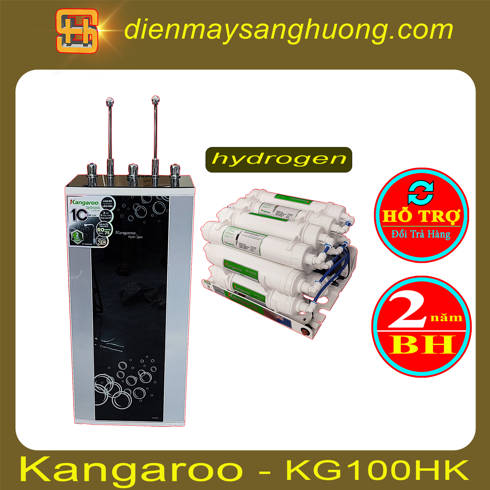 Máy Lọc Nước Kangaroo Nóng Lạnh Mát Hydrogen - KG100HK