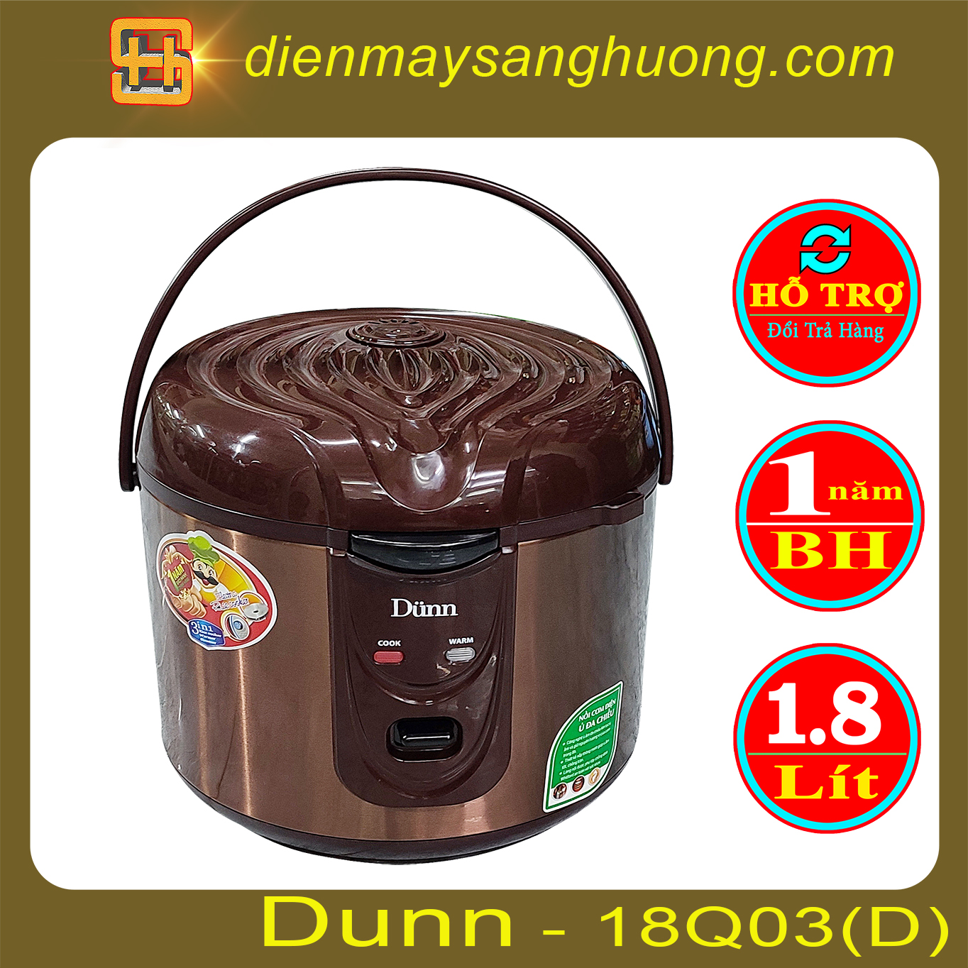 Nồi Cơm Dunn 1.8 Lít  DU – 18 Q03(D)
