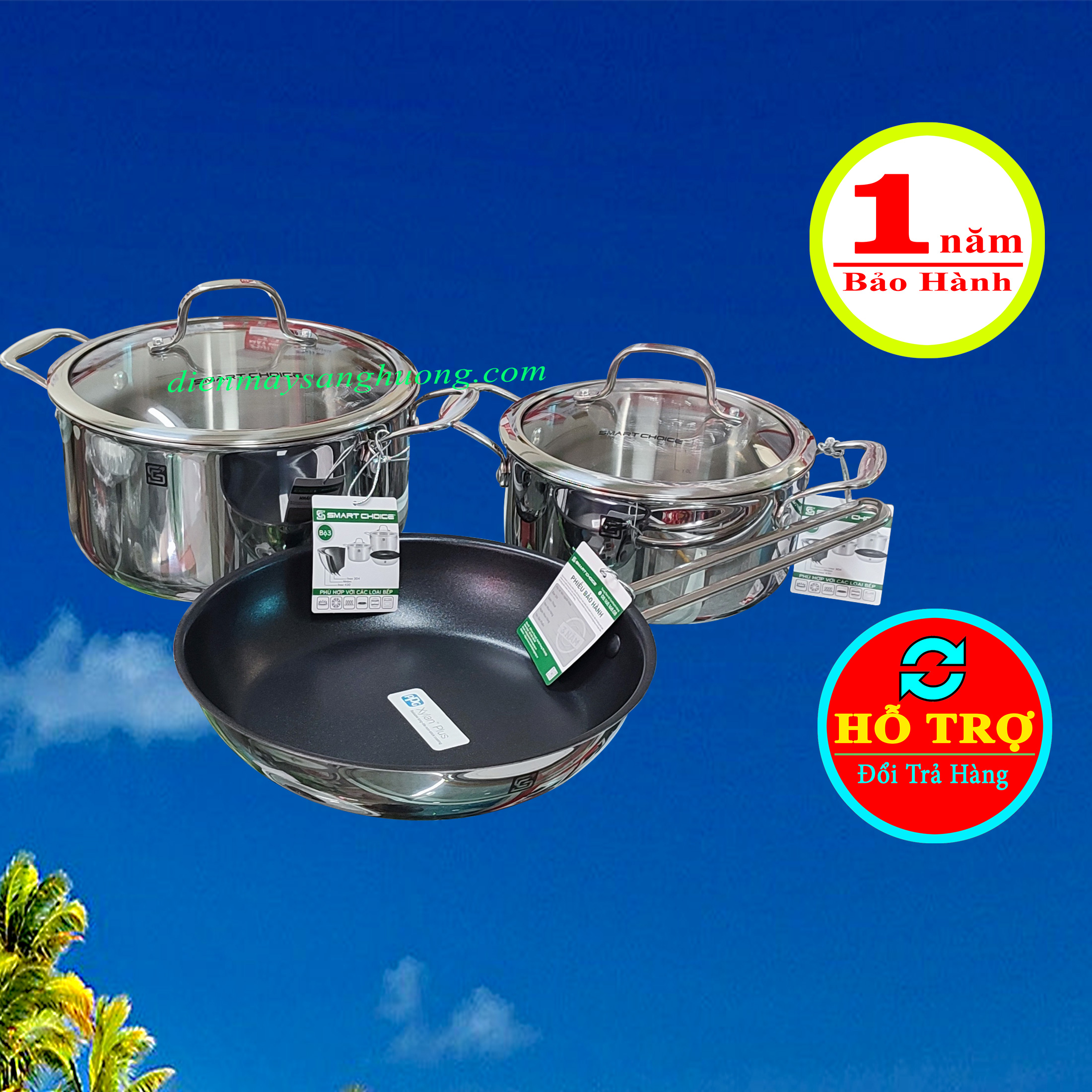 Bộ Nồi inox Liền Khối Cao Cấp Smart Choice BN003