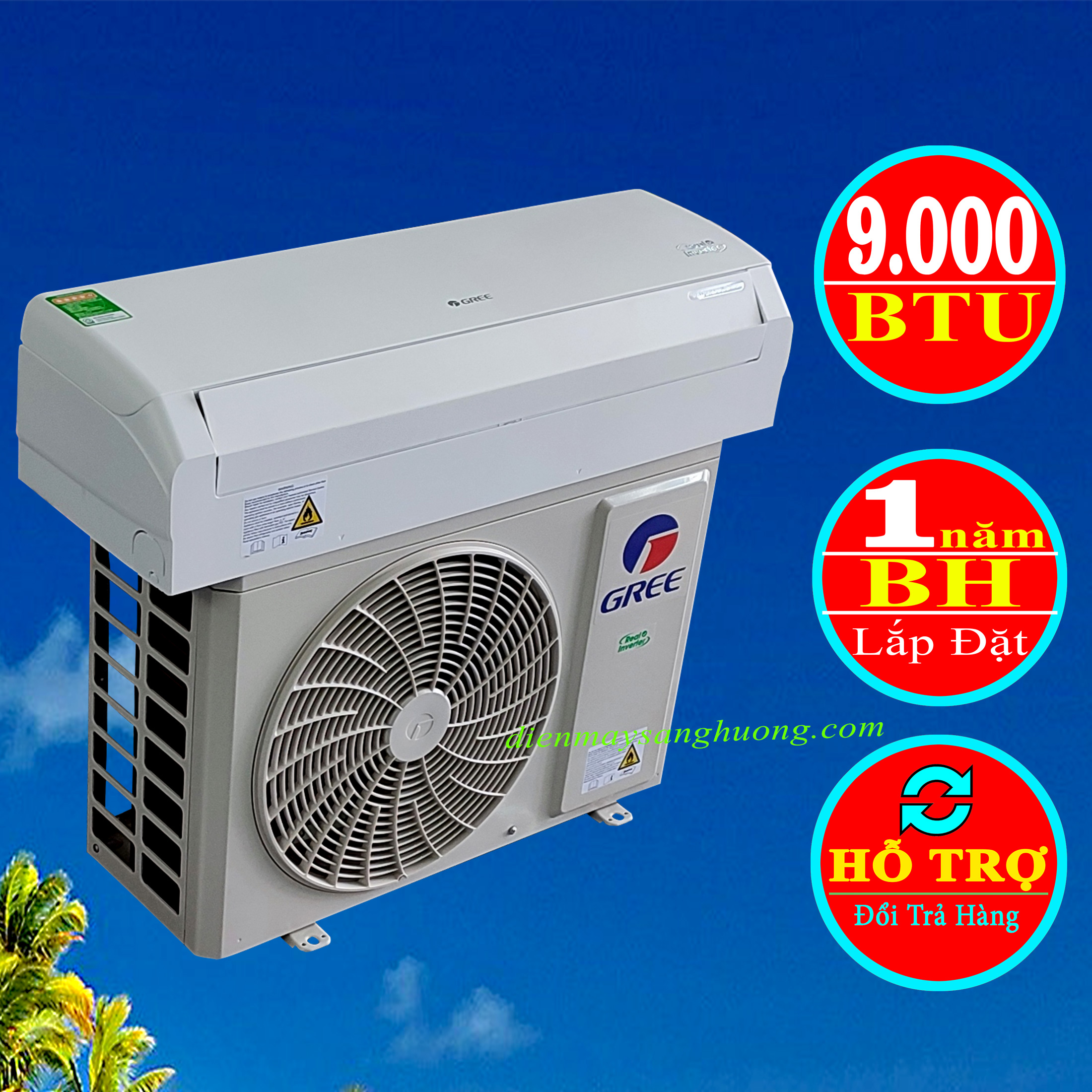 Điều Hoà Gree - 9.000 BTU - 1C inverter GWC09PB - K3D0P4/I.
