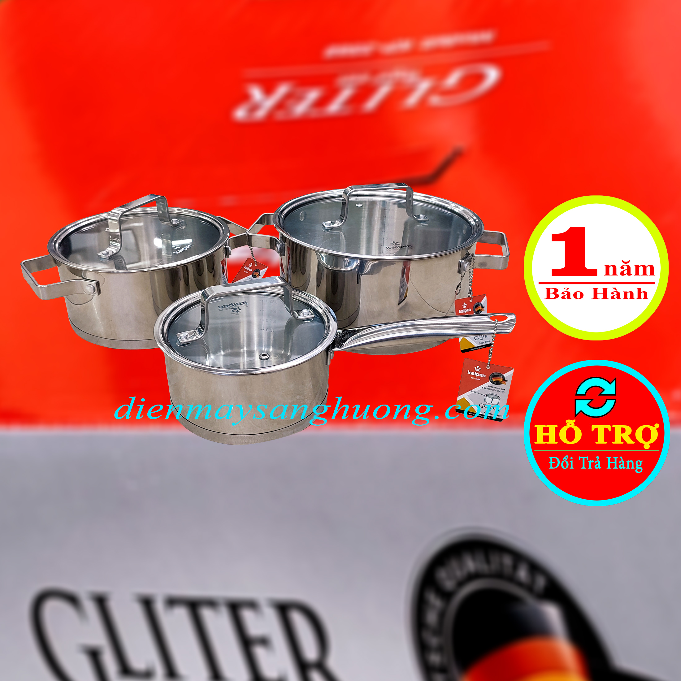 Bộ nồi inox 5 lớp đáy Kalpen KP-3568