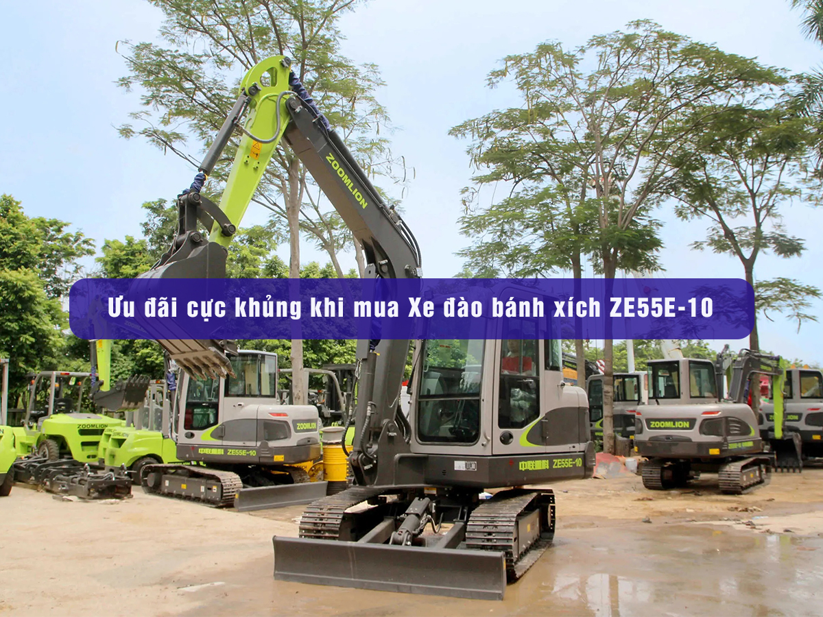 Ưu đãi cực khủng khi mua Xe đào bánh xích ZE55E-10