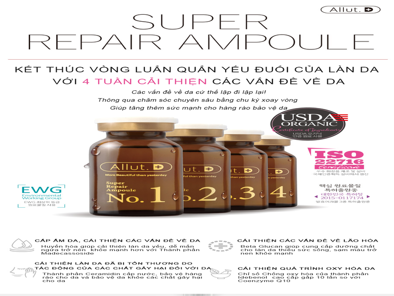 Best seller Tinh chất siêu phục hồi Allut.D Super Repair Ampoule - Thế giới mỹ phẩm Natural