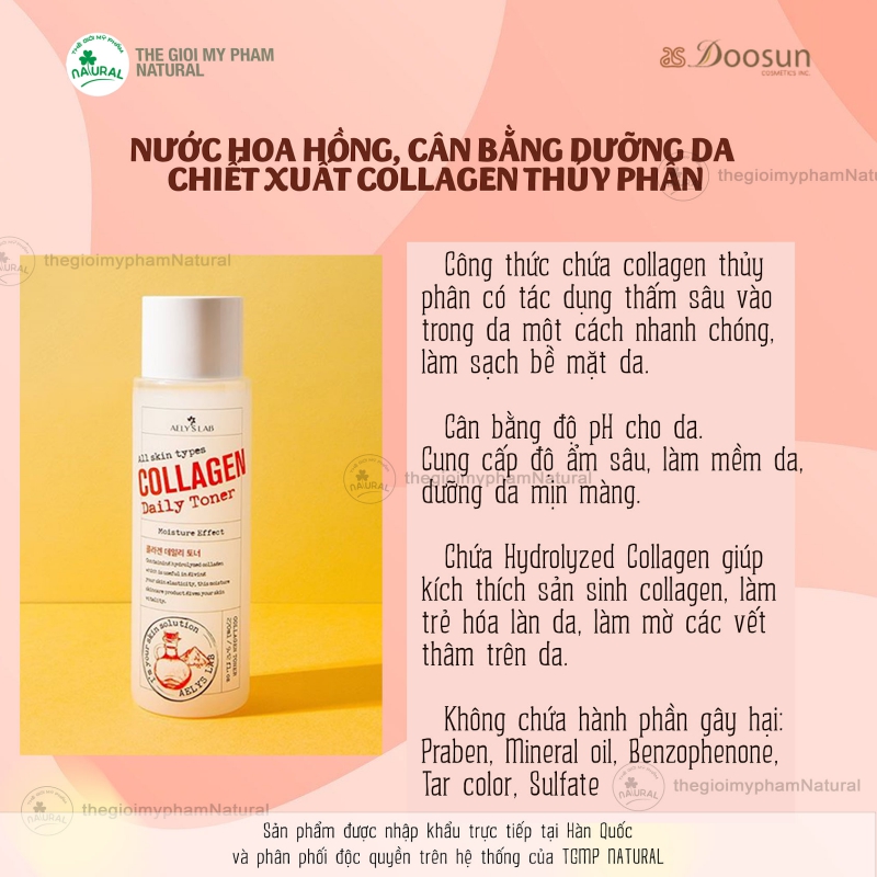 Nước hoa hồng chiết xuất collagen thủy phân