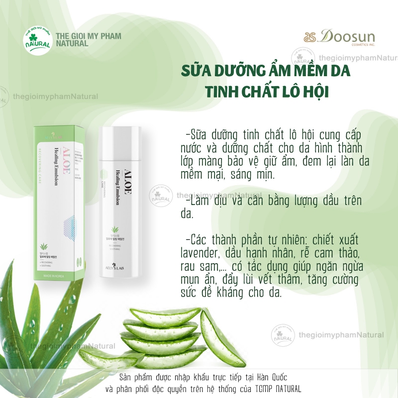 Công dụng của sữa dưỡng da tinh chất lô hội Aloe Aely's Lab chính hãng