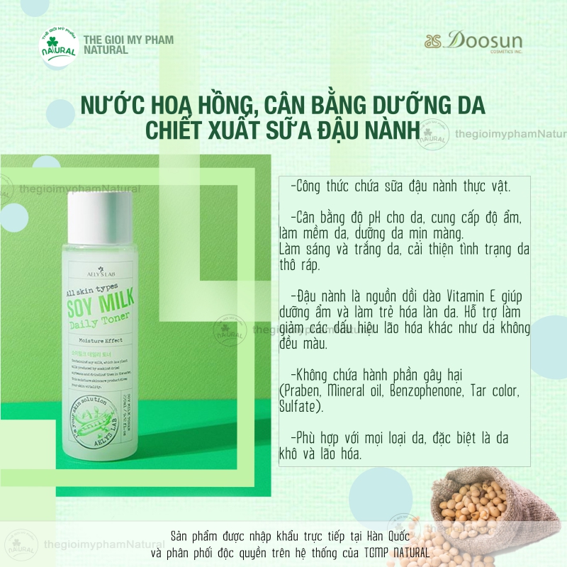 Nước hoa hồng chiết xuất từ sữa đậu nành