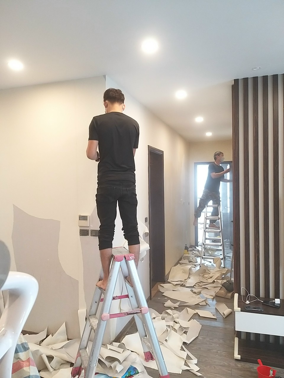 Thi công giấy dán Hàn Quốc công trình T6 Times City