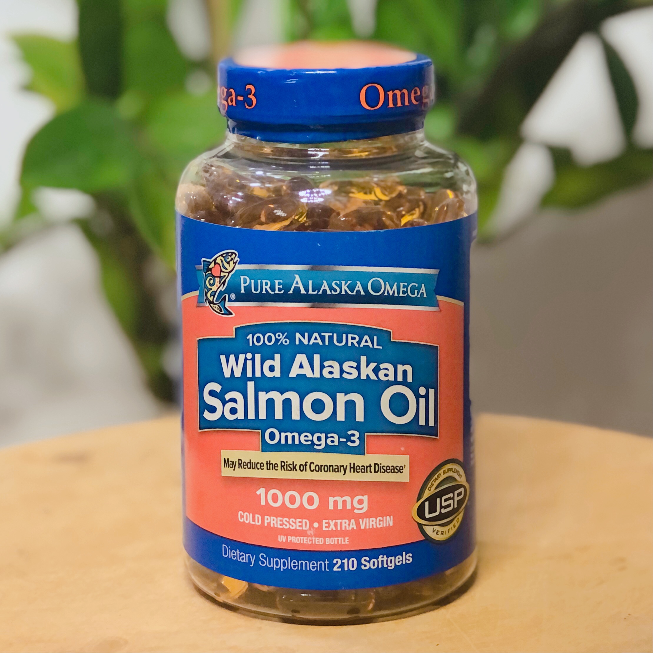 Hỗ trợ Tinh Dầu Cá hồi Pure Alaska Omega-3 Wild Salmon Oil 1000mg 210 Viên Hàng Nhập Mỹ Kshop