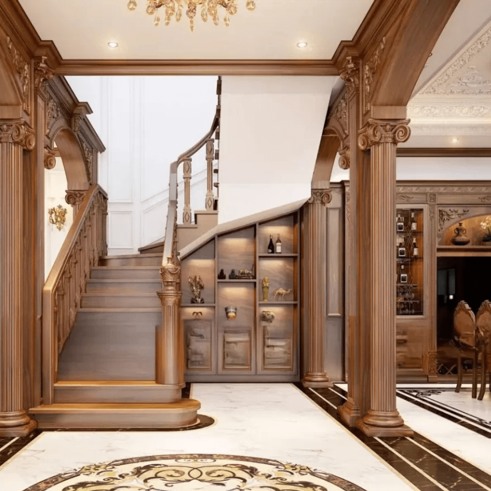 Cầu thang gỗ tự nhiên | PA01CT