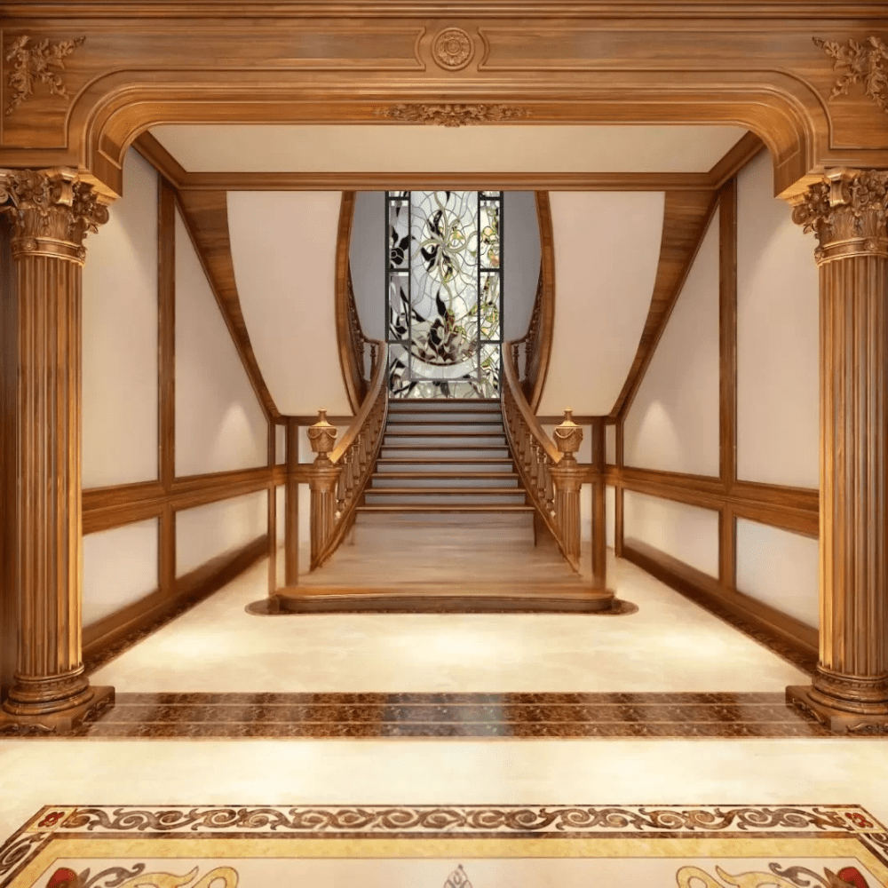 Cầu thang gỗ tự nhiên | PA03CT