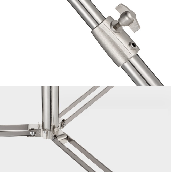 Chân đèn INOX BSL280 chiều cao điều chỉnh 1m-2,8m (tải trọng 10-20kg)