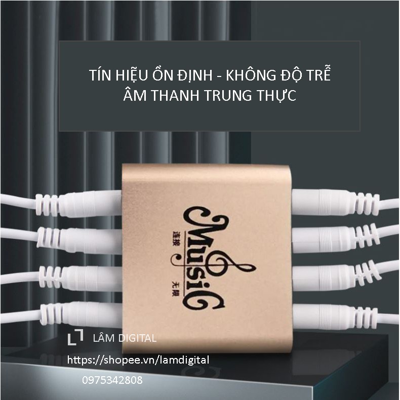 Bộ chia âm thanh livestream nhiều điện thoại