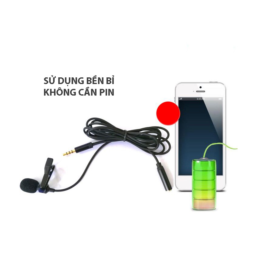 Micro cài áo có tai nghe 3.5mm