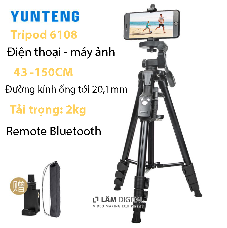 Tripod điện thoại Yunteng 6108 chính hãng