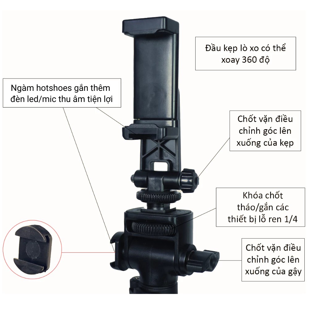 Gậy chụp ảnh 3 chân quay video Yunteng VCT-91666