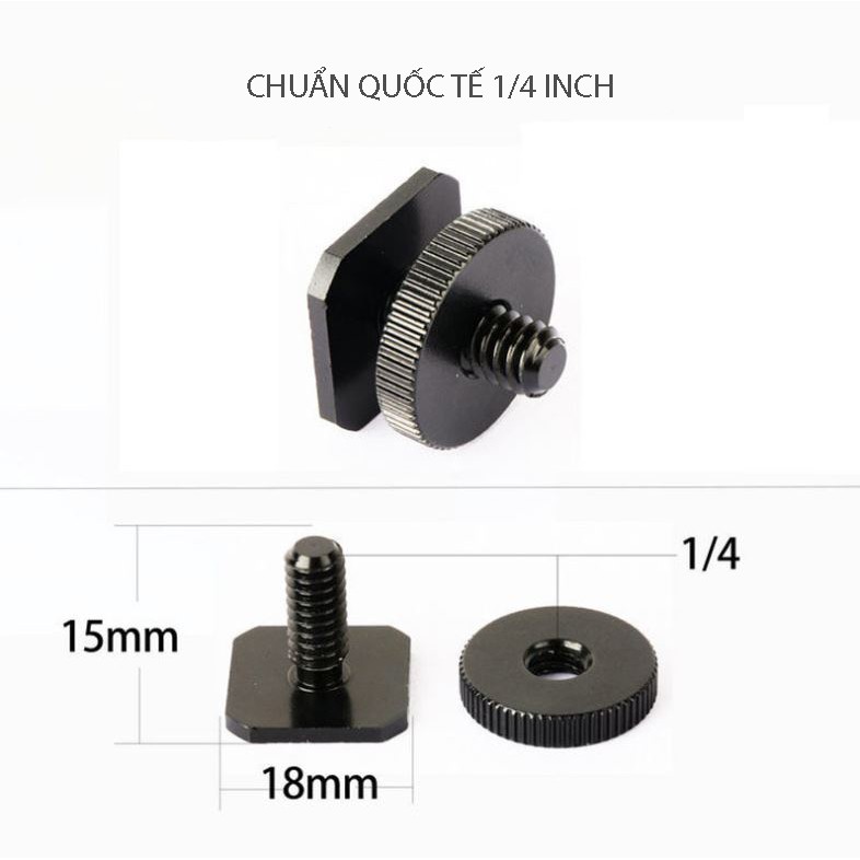 Đế gài kép ngàm hotshoe vít 1/4 inch