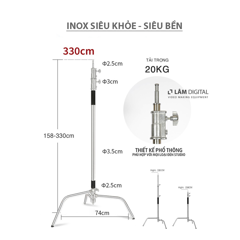 Chân đèn ma thuật C-Stand Jinbei CK2