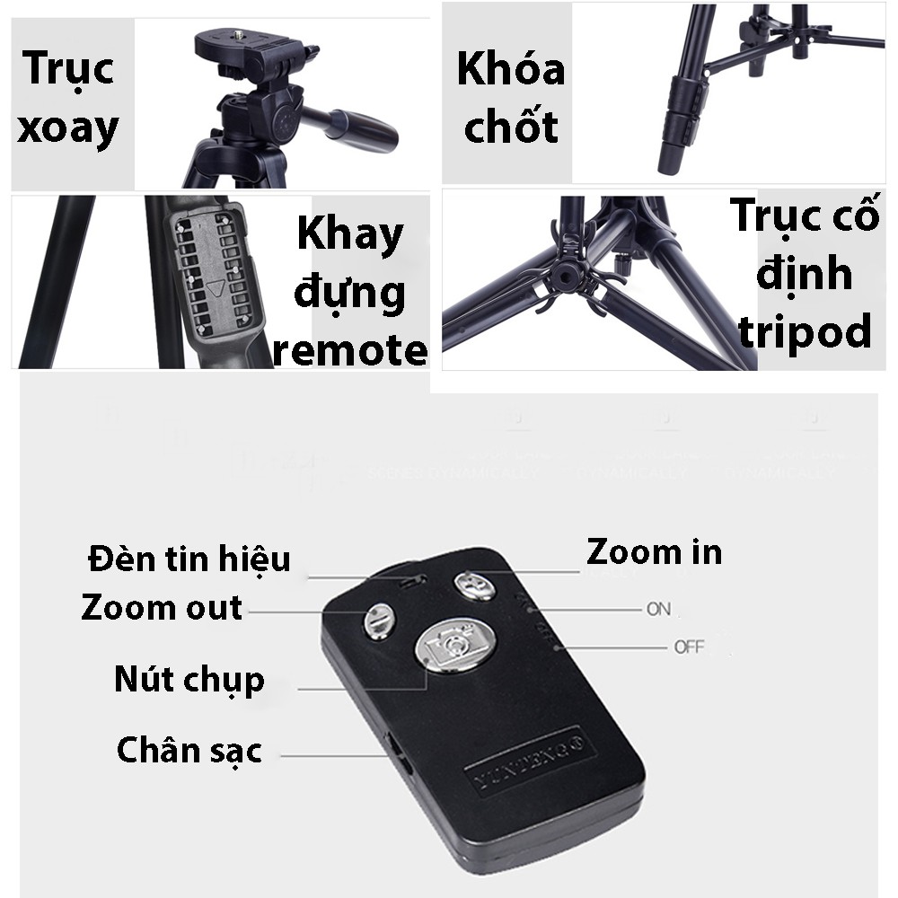 Tripod điện thoại Yunteng VCT-5208