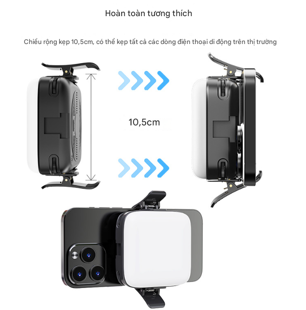 Kẹp đèn led mặt sau điện thoại quay video tiện lợi