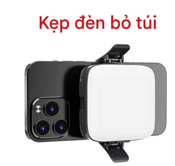 Kẹp đèn led mặt sau điện thoại quay video tiện lợi