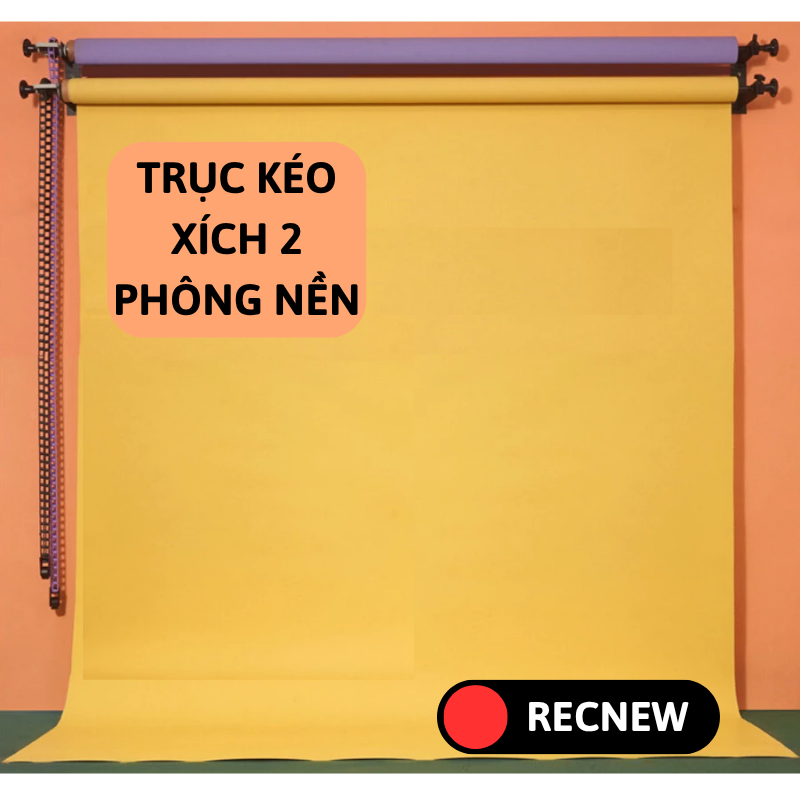 Trục kéo xích 2 phông nền cho studio không bao gồm thanh xà