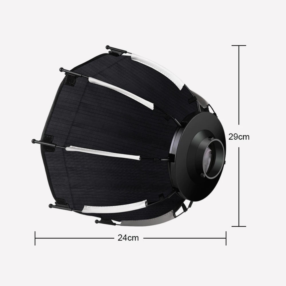 Softbox bát giác 30cm ngàm mini Bowen thao tác nhanh dùng cho đèn chụp ngoại cảnh