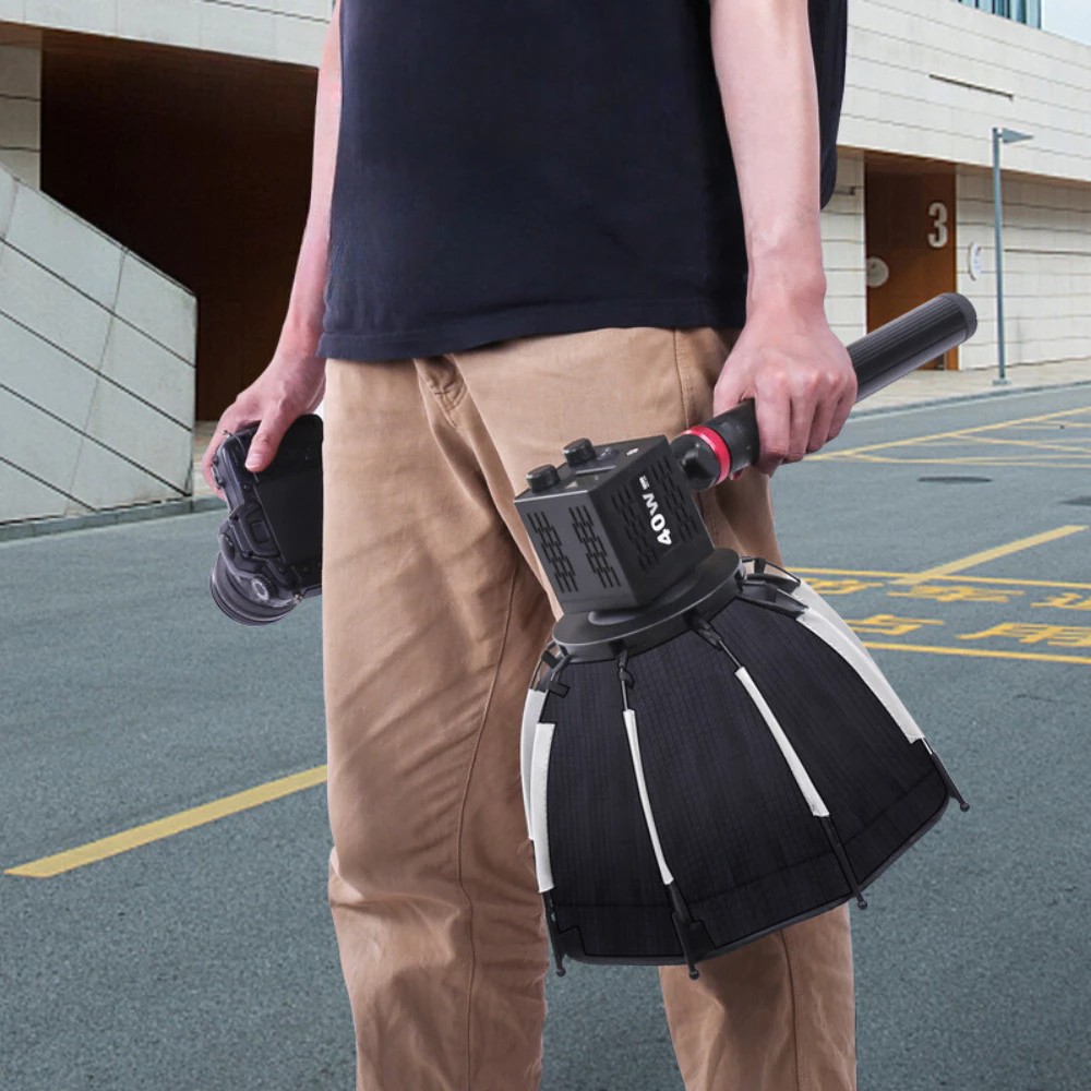 Softbox bát giác 30cm ngàm mini Bowen thao tác nhanh dùng cho đèn chụp ngoại cảnh