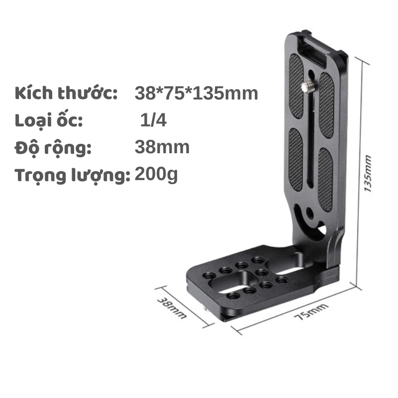 Tấm tháo nhanh quick plate bracket chữ L 2 mặt