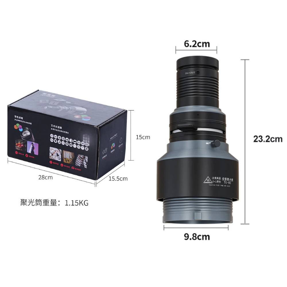 Bộ hiệu ứng Snoot YG80 ngàm Bowens tạo hình ánh sáng nghệ thuật