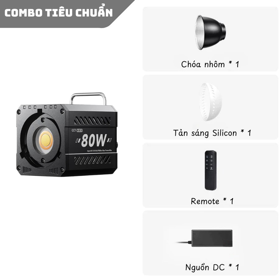 Đèn cầm tay quay phim ZU80 80W