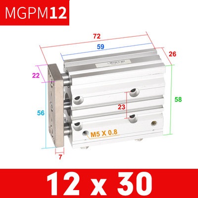 Xi lanh MGPM12-10/20/30/40/50/60/75/100/150Z/175/200/250Z