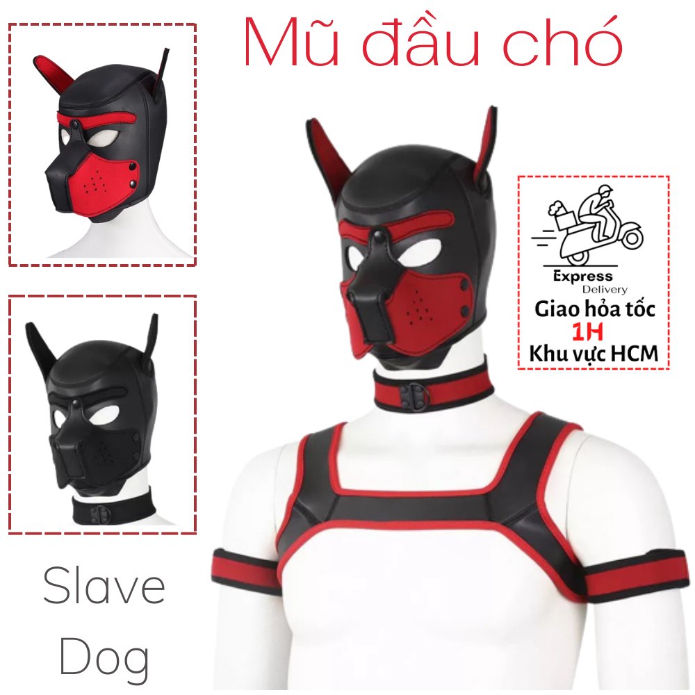 Mũ đầu chó cosplay cho người chơi hệ BDSM màu đen cá tính mạnh – Thỏ Đực