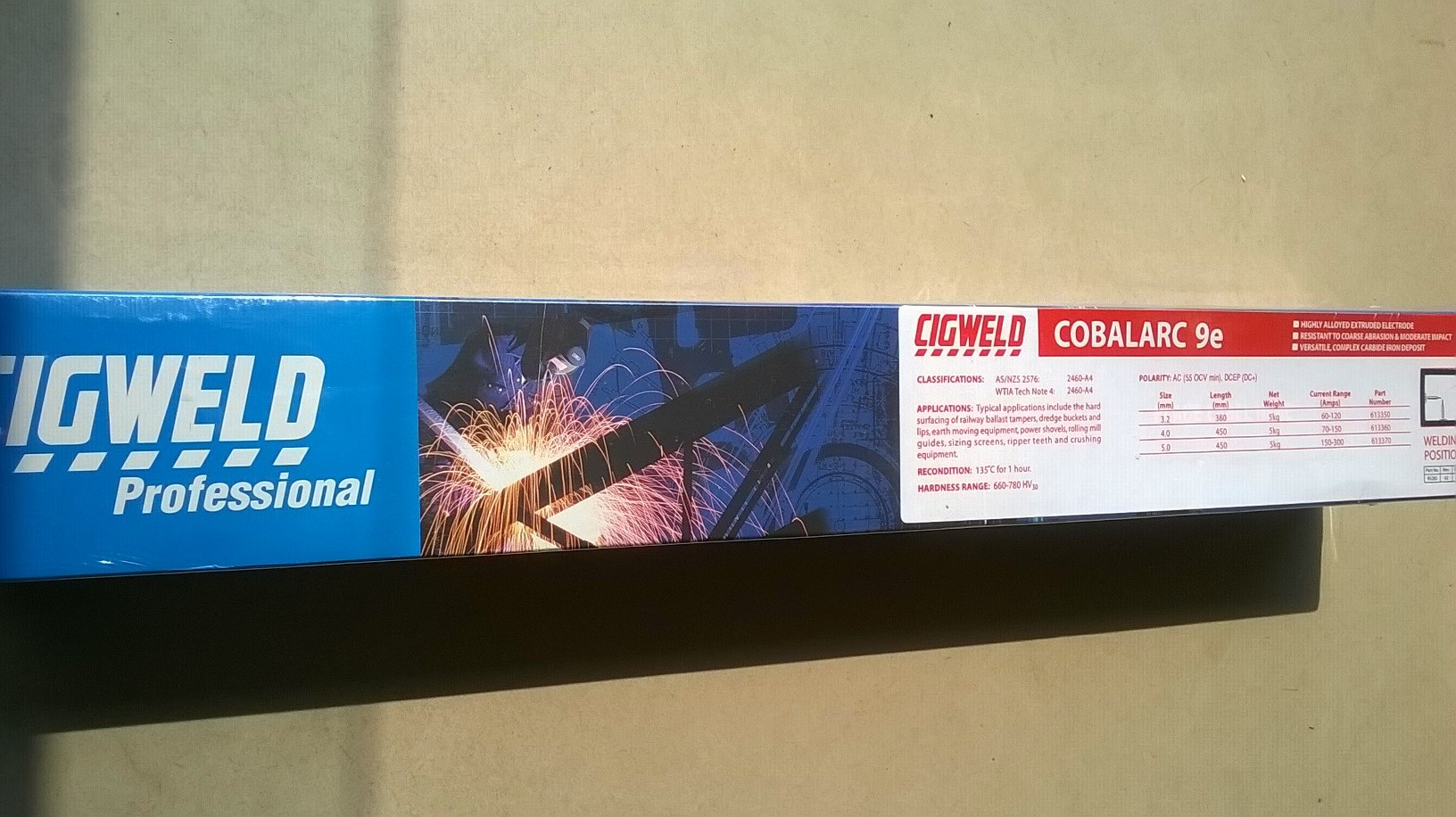 Que hàn Cobalarc 9E là loại que hàn chống mài mòn được ứng dụng nhiều trong hàn xì xây dựng và cơ khí