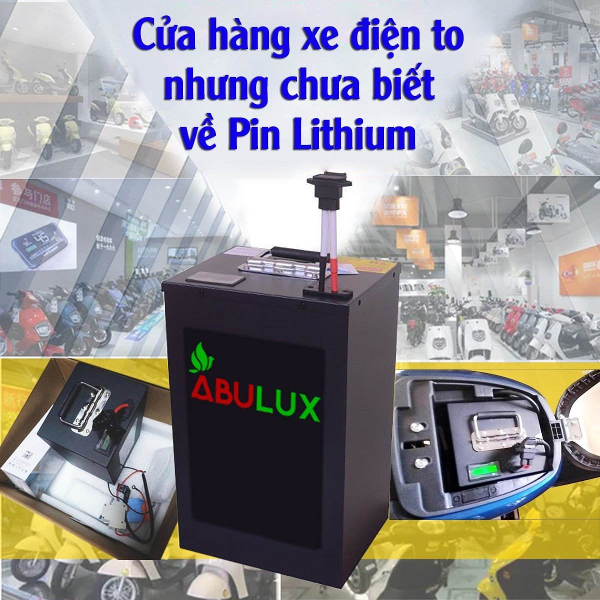 Khách hàng đi xe điện đang chuyển bình ắc quy sang Pin