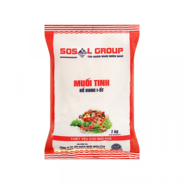 Muối tinh bổ sung i-ốt Sosal Group gói 1kg