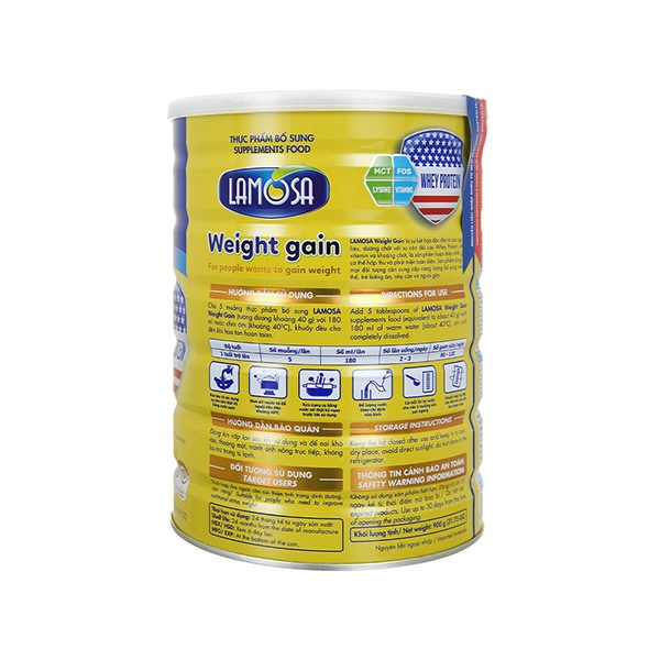 Sữa bột Lamosa Weight Gain 900g Bách hóa Vì Dân