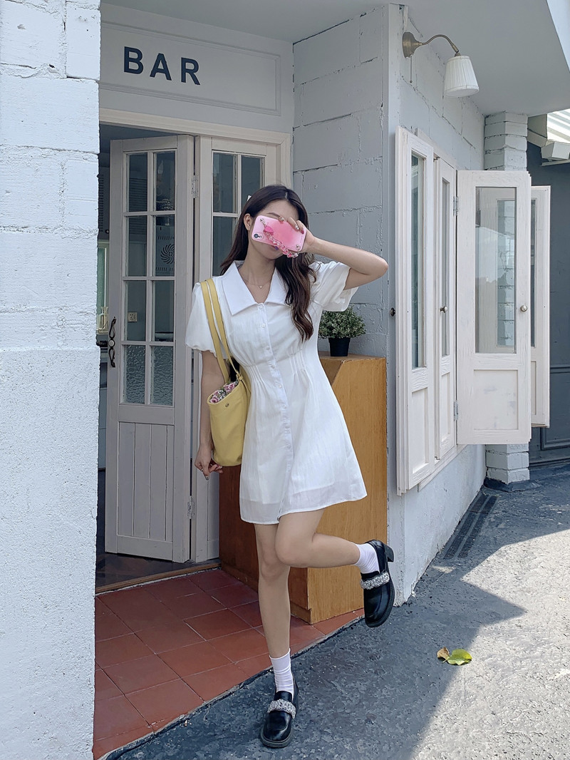 Sét váy nữ basic trắng tách rời gồm áo croptop ngắn tay cổ nơ + chân váy  xòe cạp chun hai lớp ulzzang vỉntage tiểu thư | Lazada.vn