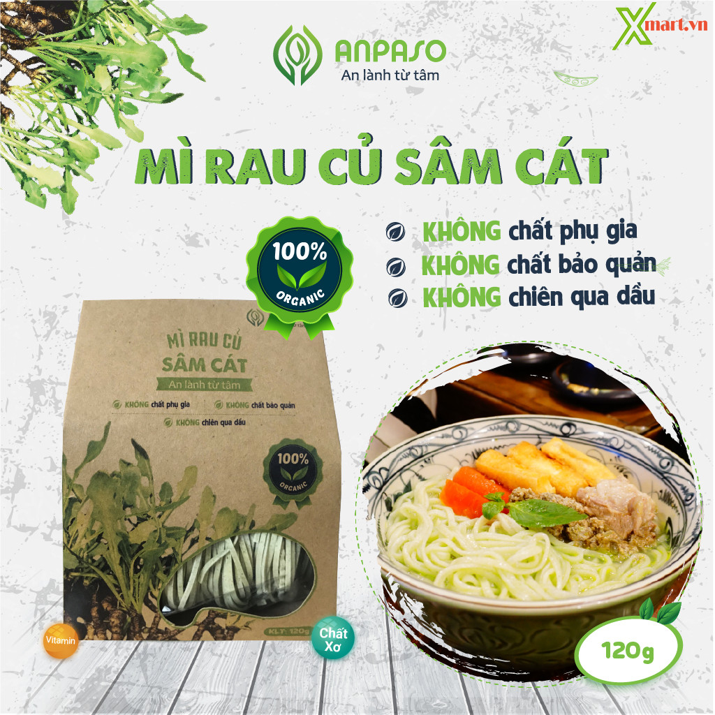 Mì Rau Củ Sâm Cát Organic Anpaso 120g