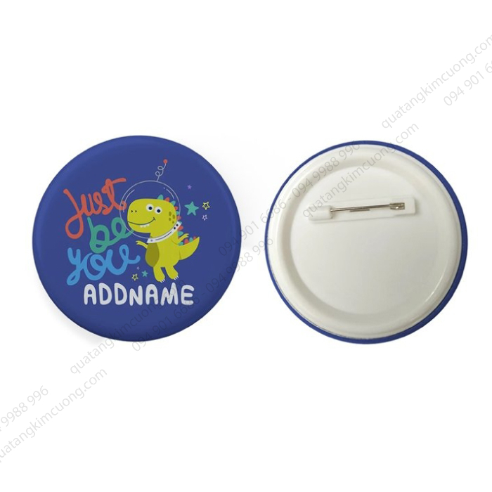 Huy hiệu kim cài nhựa tròn in decal