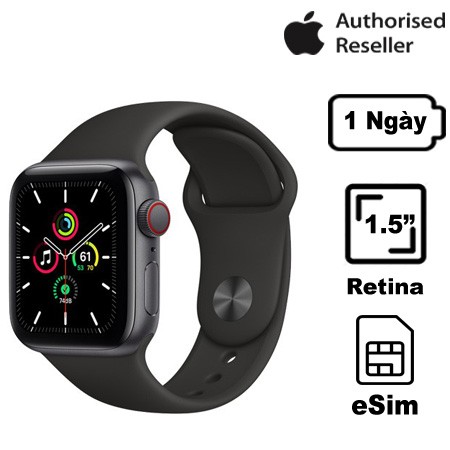 Apple Watch SE 40mm (4G) Viền Nhôm - Dây Cao Su