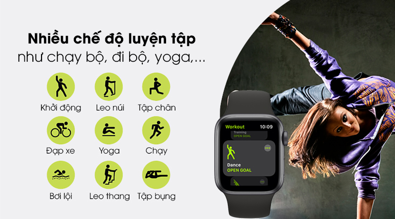 Apple Watch SE 40mm (4G) Viền Nhôm - Dây Cao Su