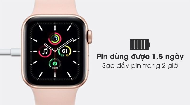 Apple Watch SE 40mm (GPS) Viền Nhôm - Dây Cao Su | Chính Hãng VN/A