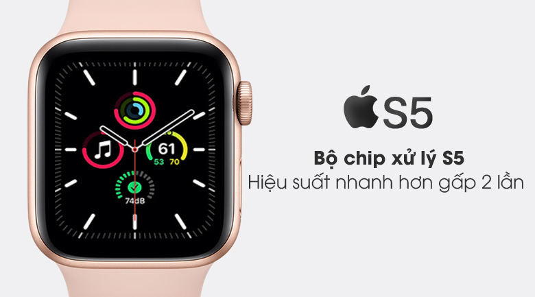 Apple Watch SE 40mm (GPS) Viền Nhôm - Dây Cao Su | Chính Hãng VN/A