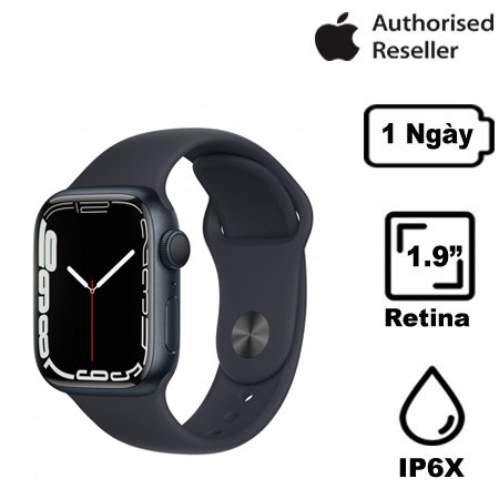 Apple Watch Series 7 45mm (GPS) Viền nhôm dây cao su