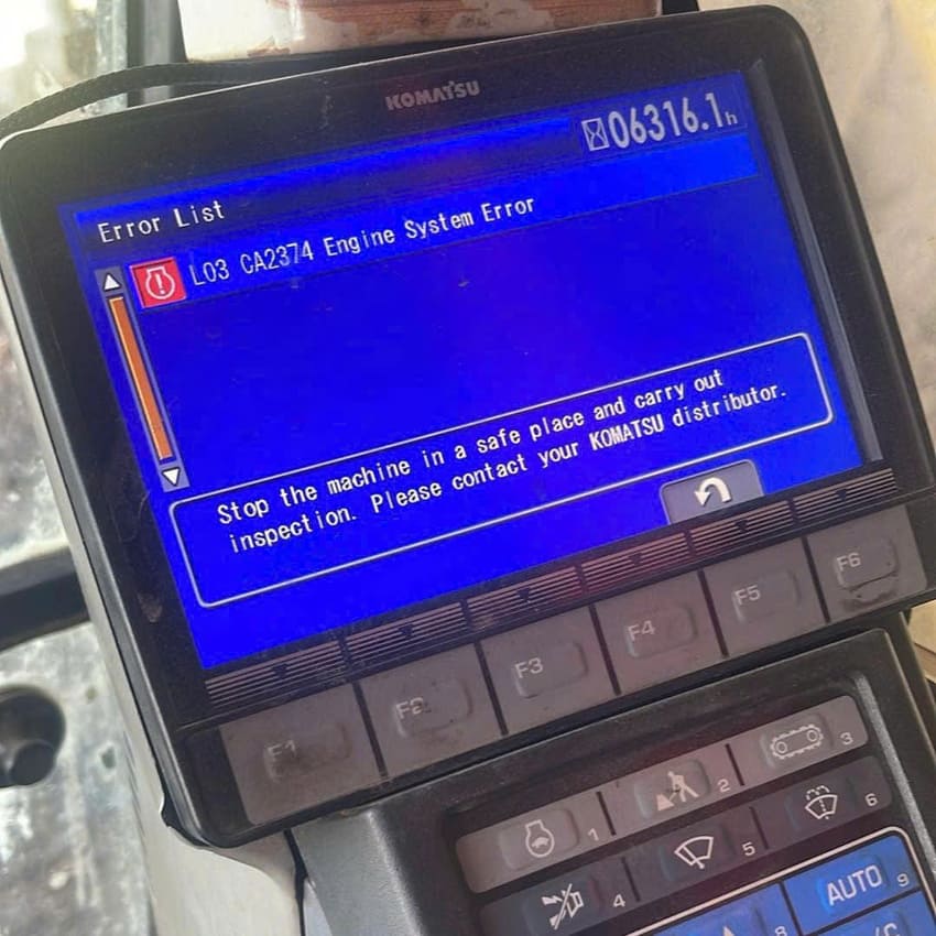 Mã lỗi L03 CA2374 trên Komatsu PC200-10 và HB205-2