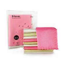 Combo 5 khăn lau đa năng siêu thấm hút, size lớn (30×40 cm) Parroti Fiber FB01
