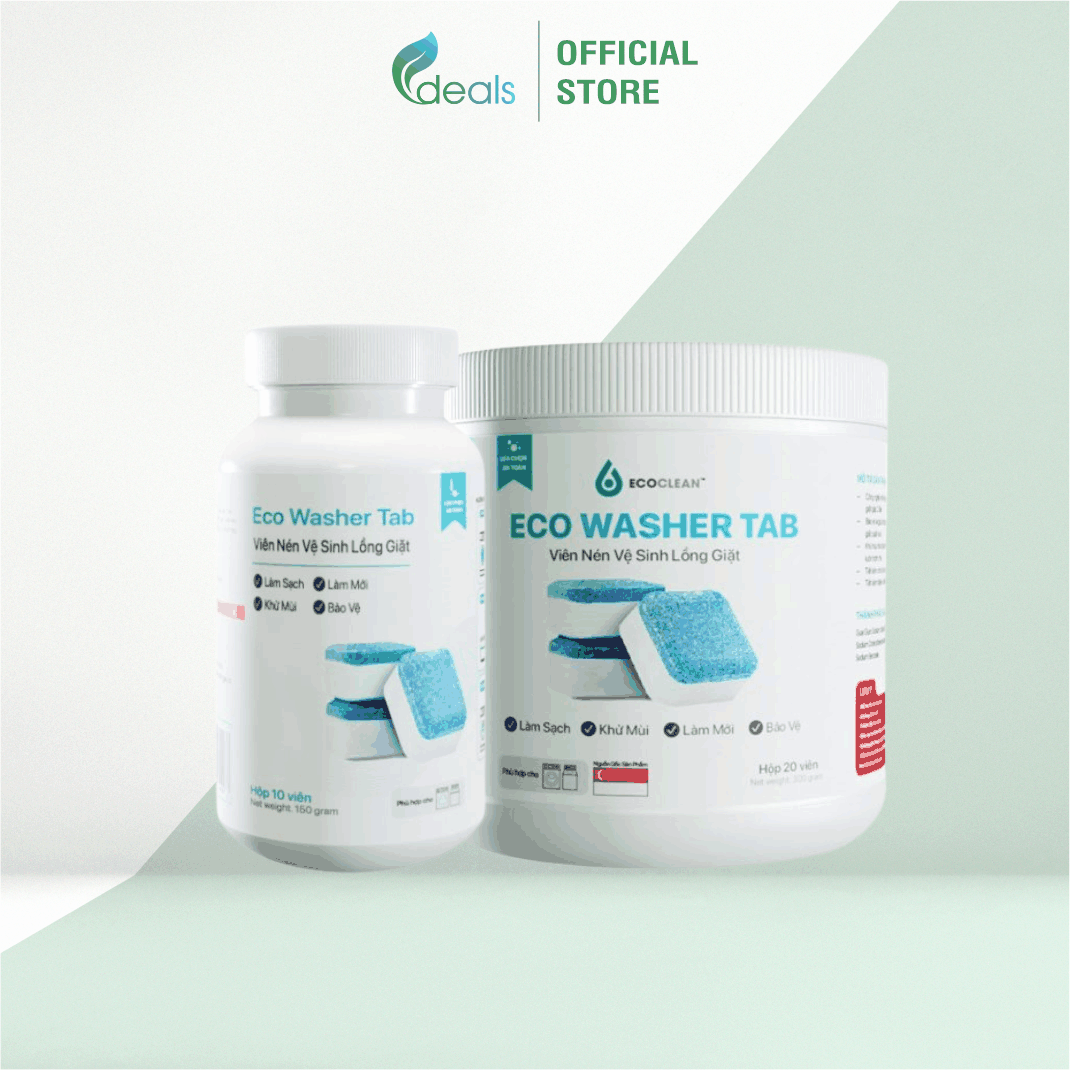 Viên Nén Vệ Sinh Lồng Giặt Eco Washer Tab - Hộp 10 viên